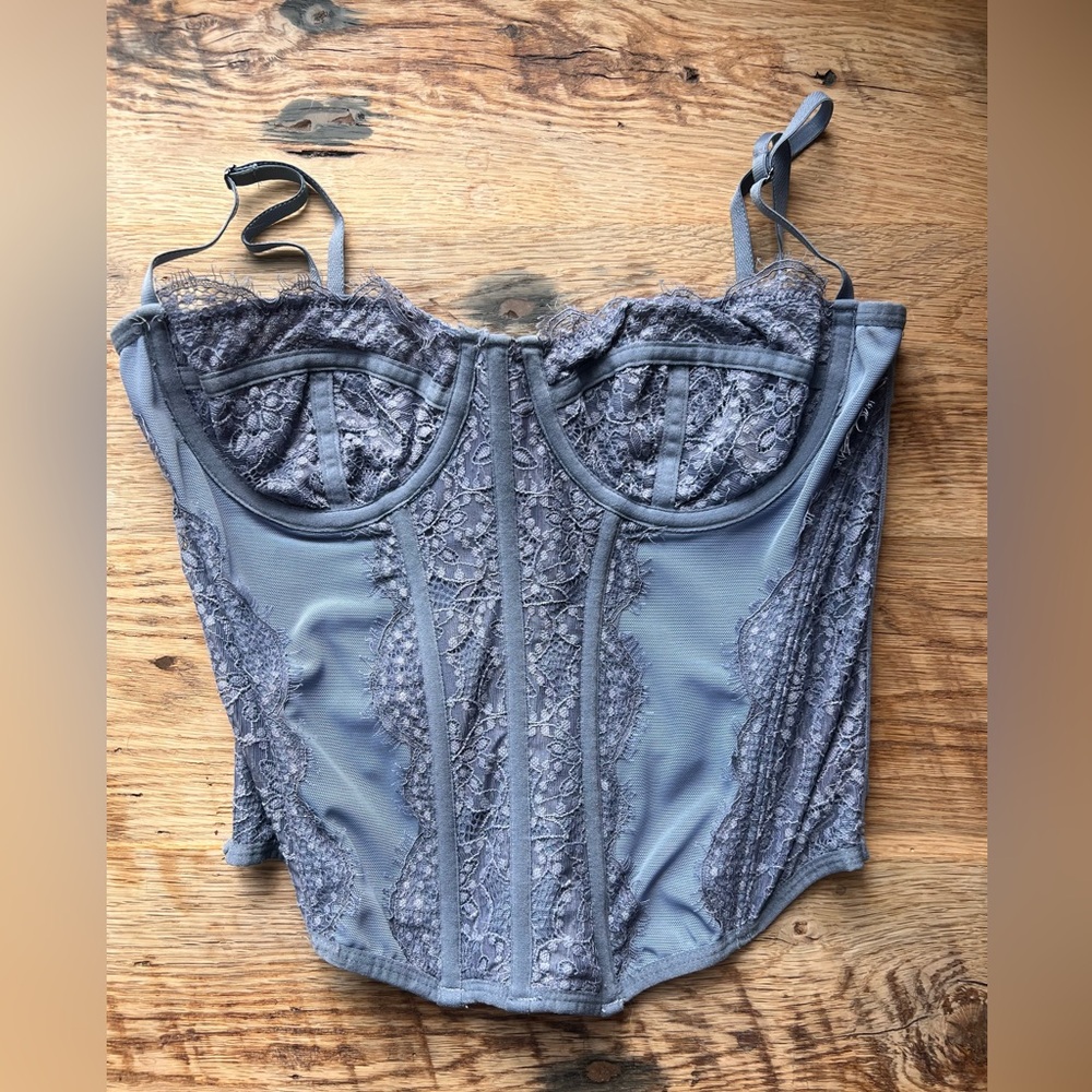 Urban Outfitters Out From Under Modern Love Corset Top in Blue - Picture 2 of 4